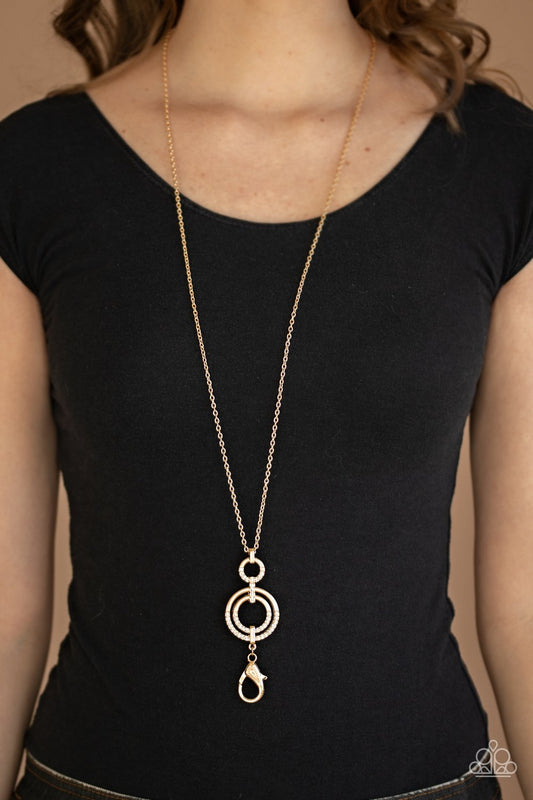 Bubbly Bauble-gold-Paparazzi LANYARD necklace
