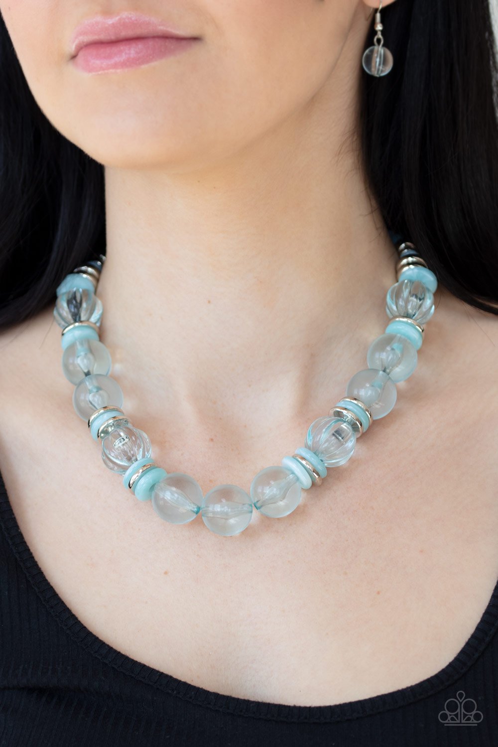 Bubbly Beauty-blue-Paparazzi necklace