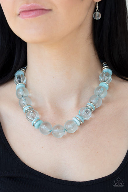 Bubbly Beauty-blue-Paparazzi necklace