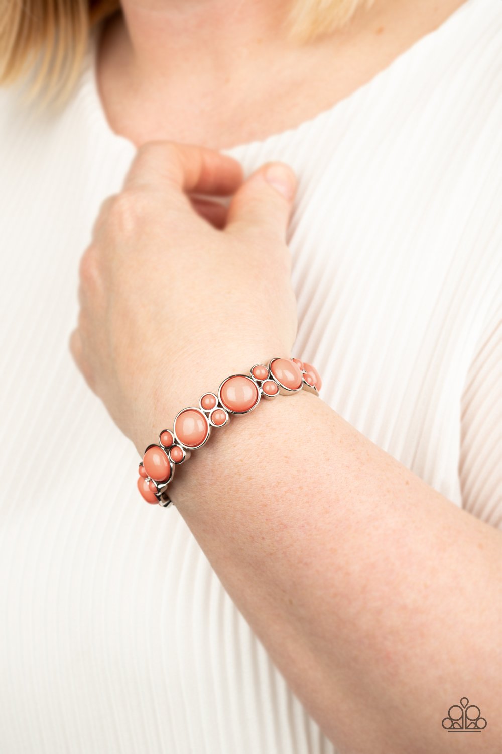 Bubbly Belle-orange-Paparazzi bracelet
