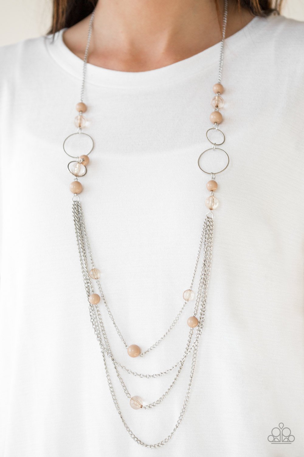 Bubbly Bright-brown-Paparazzi necklace