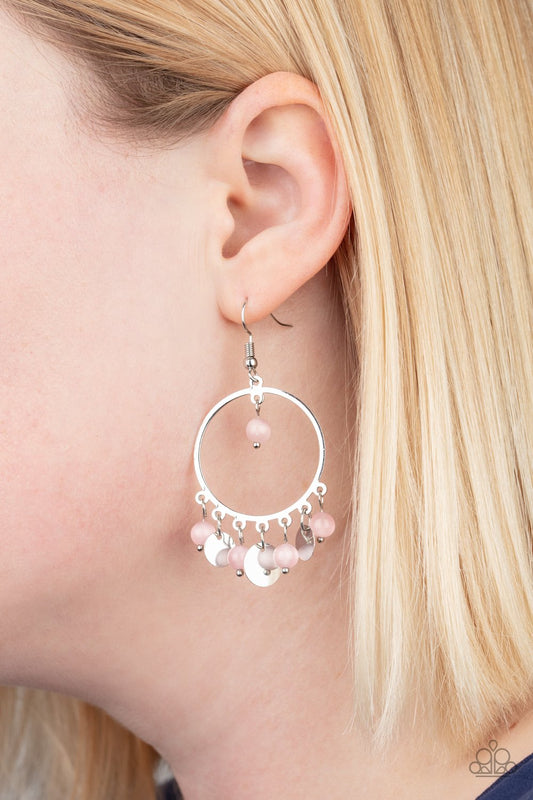 Bubbly Buoyancy-pink-Paparazzi earrings
