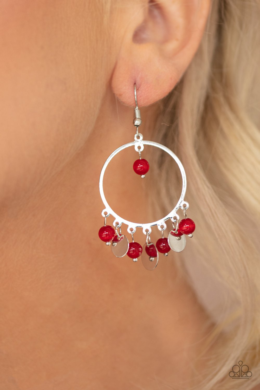 Bubbly Buoyancy-red-Paparazzi earrings