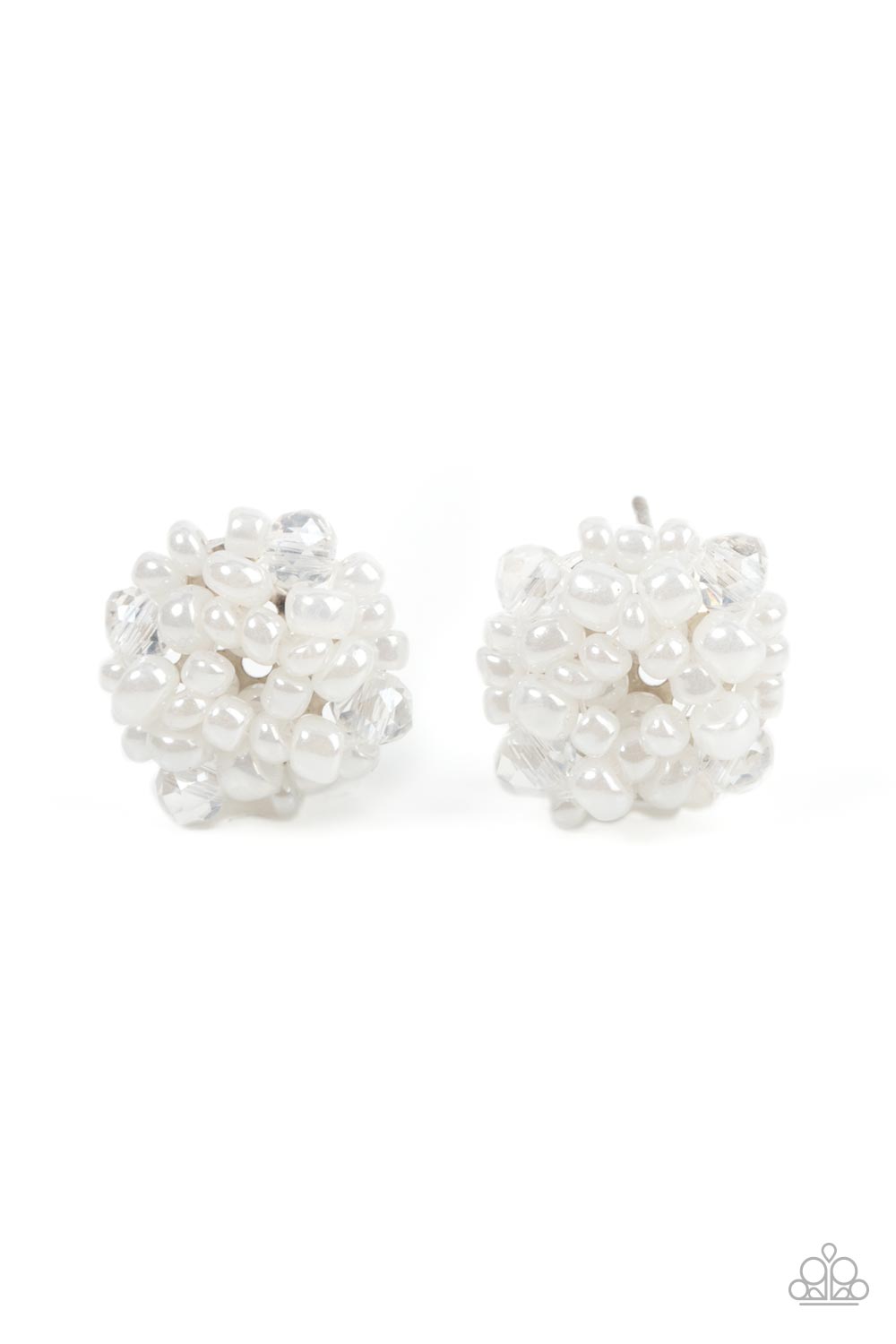 Bunches of Bubbly - white - Paparazzi earrings