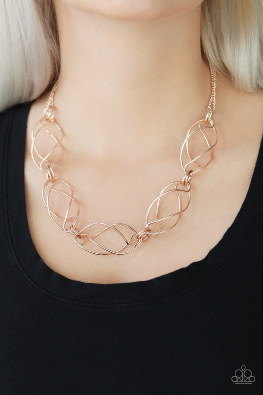 Burst into Flames - rose gold - Paparazzi necklace