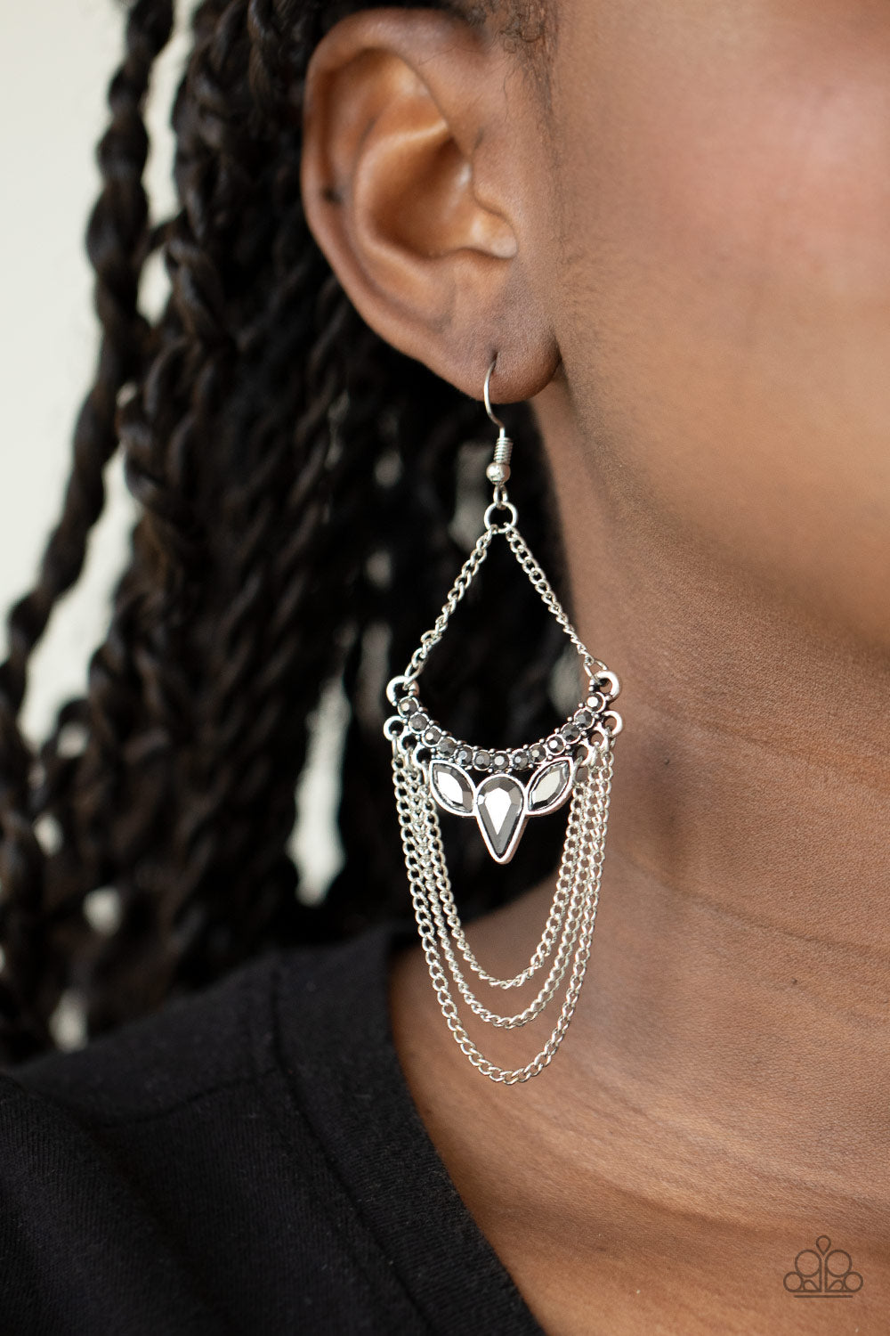 Burst Into TIERS - silver - Paparazzi earrings