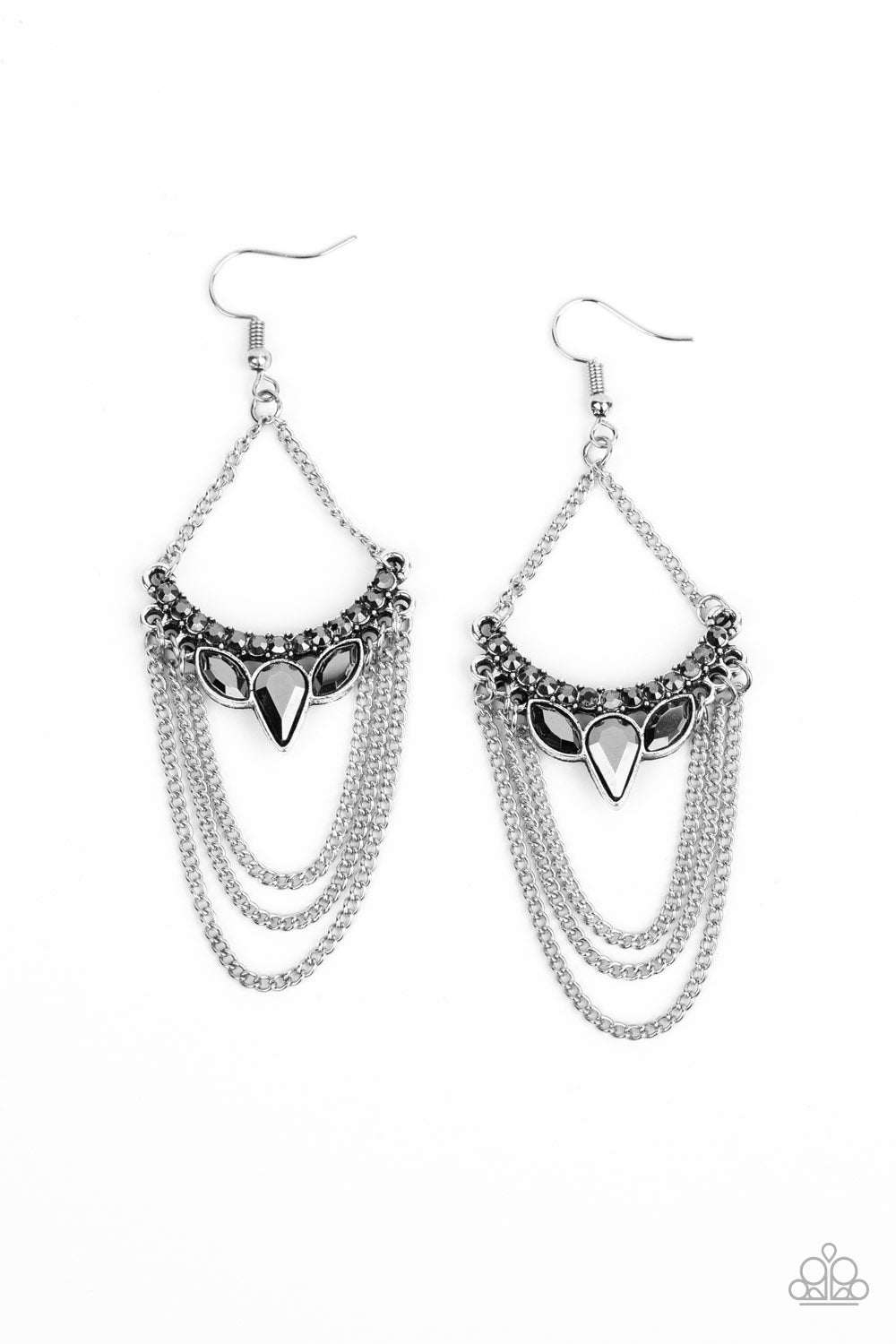 Burst Into TIERS - silver - Paparazzi earrings