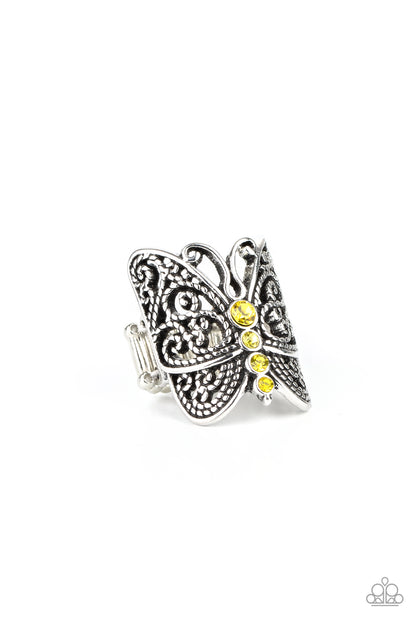 Butterfly Bling - yellow - Paparazzi ring