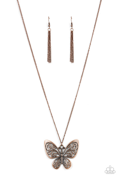 Butterfly Boutique - copper - Paparazzi necklace