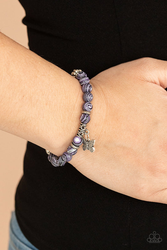 Butterfly Wishes​ - purple - Paparazzi bracelet