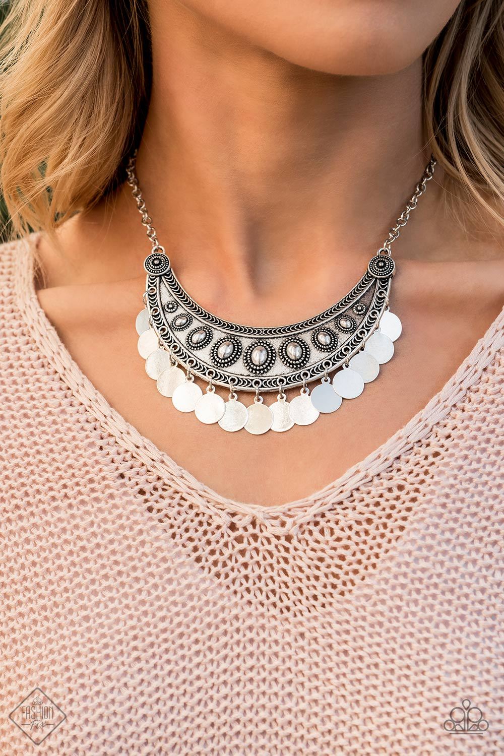 CHIMEs Up-silver-Paparazzi necklace
