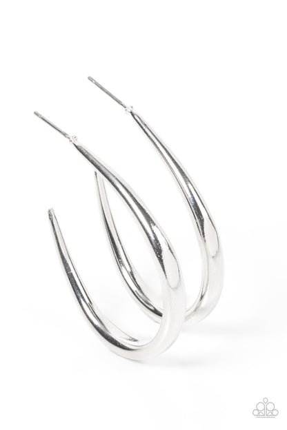 CURVE Your Appetite - silver - Paparazzi earrings