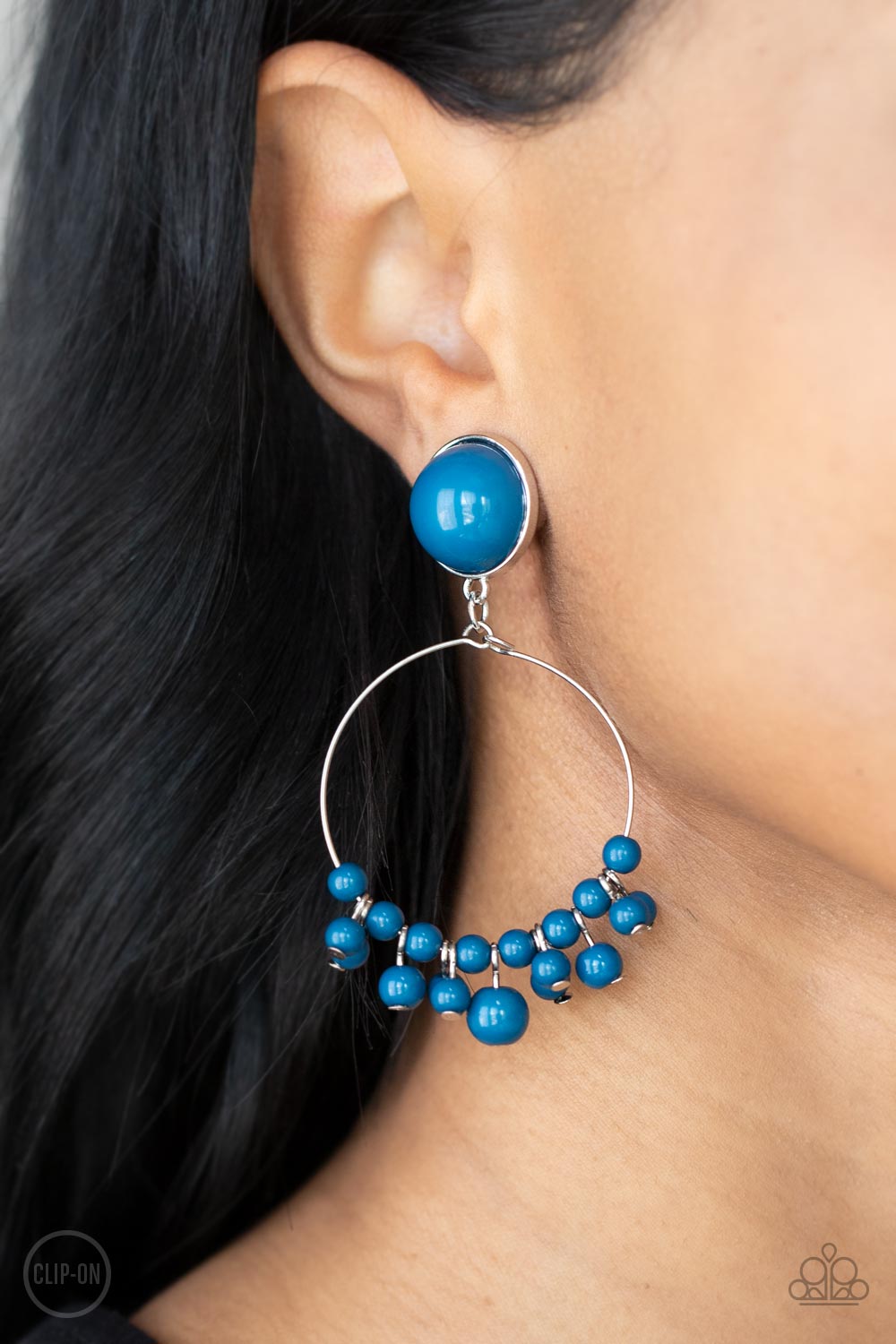 Cabaret Charm - blue - Paparazzi CLIP ON earrings