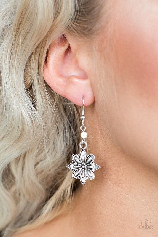 Cactus Blossom - white - Paparazzi earrings