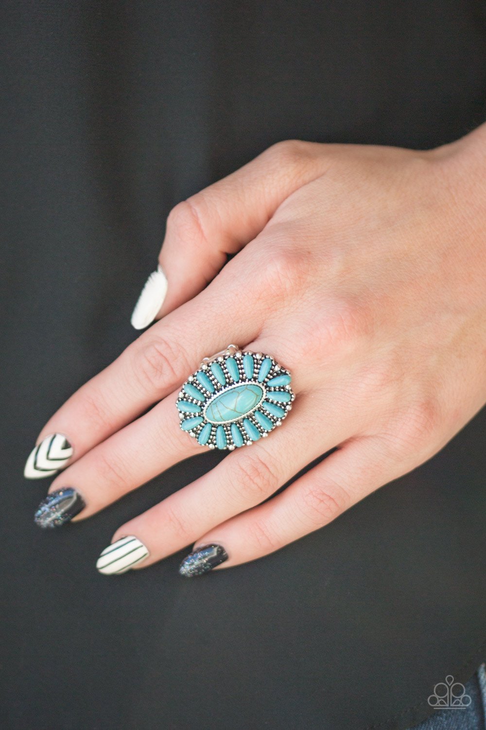 Cactus Cabana-blue-Paparazzi ring