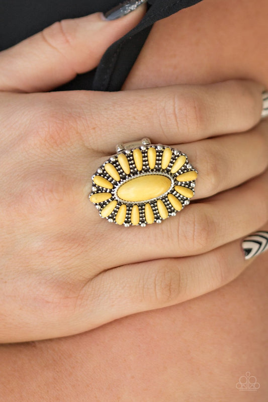 Cactus Cabana-yellow-Paparazzi ring