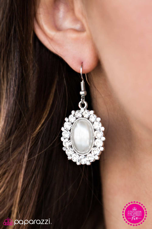 Call Me Cinderella - White - Paparazzi earrings