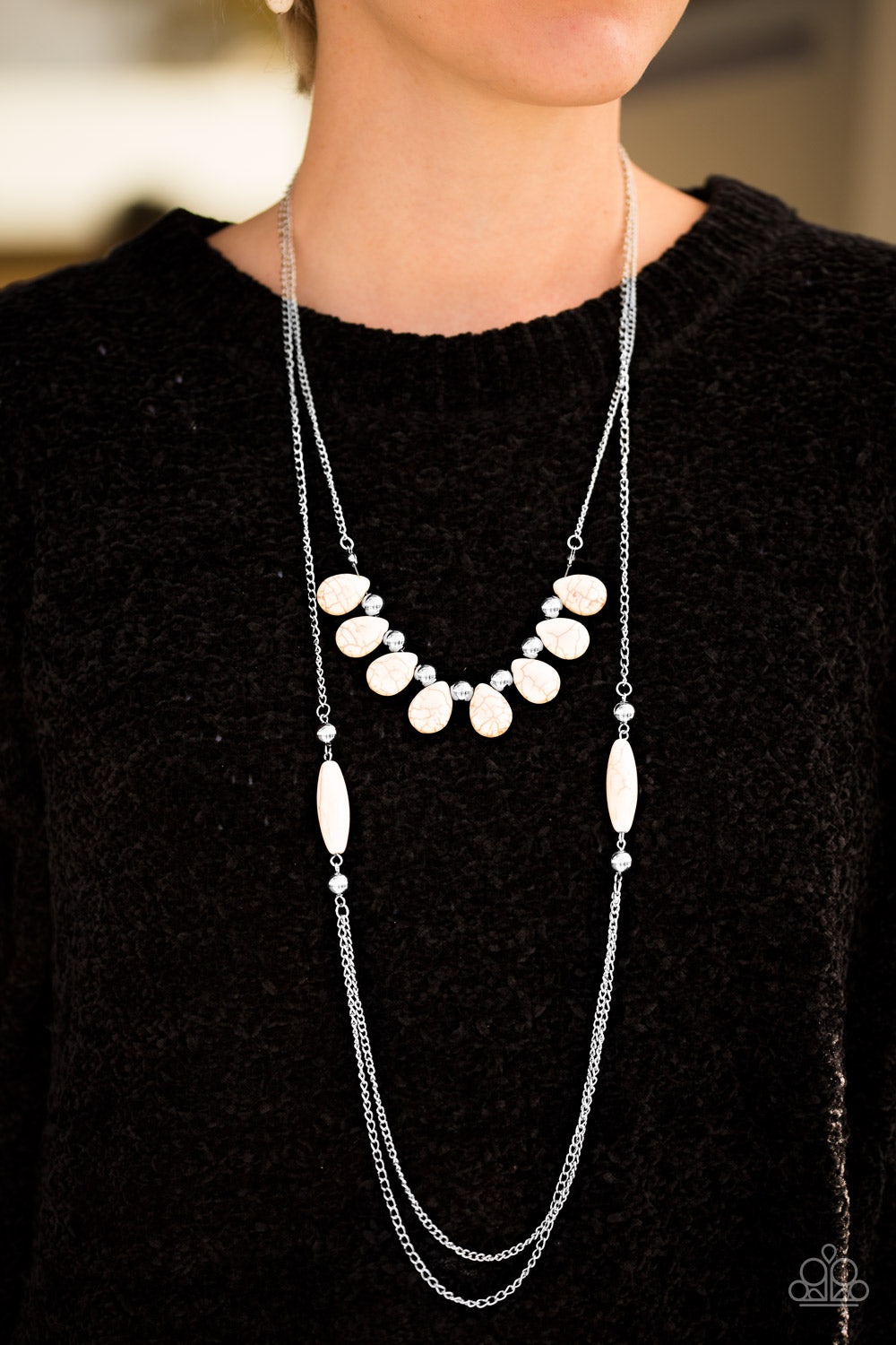 Call Me Mother Nature - white - Paparazzi necklace