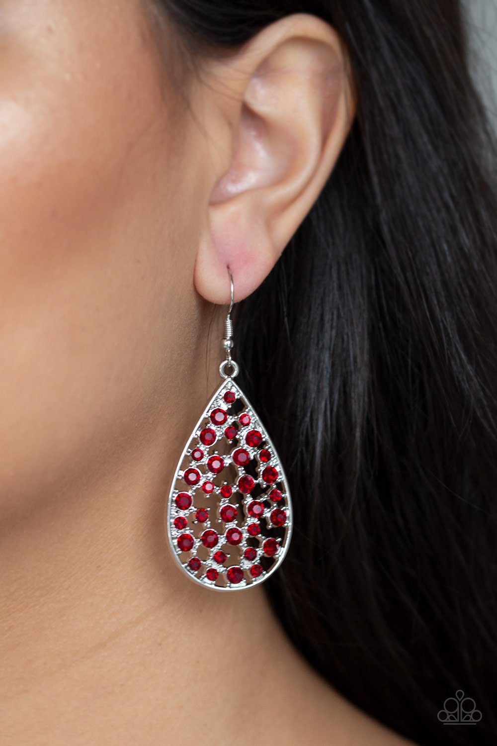 Call Me Ms. Universe-red-Paparazzi earrings