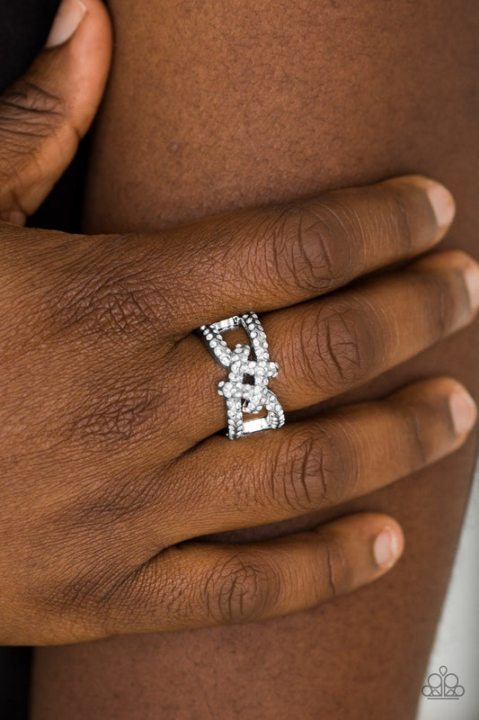 Can Only Go UPSCALE From Here-white-Paparazzi ring