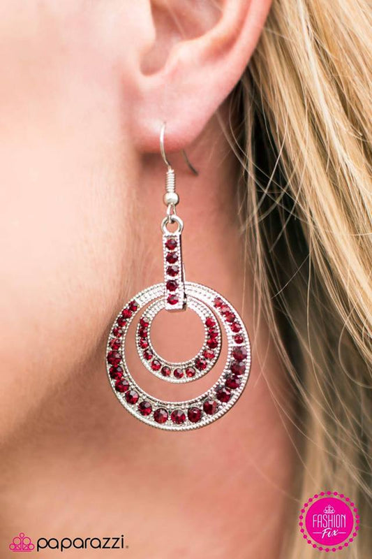 Can't Dull My Sparkle - red - Paparazzi earrings