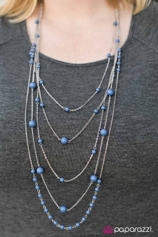 Cant Stop The Feeling - Blue - Paparazzi necklace