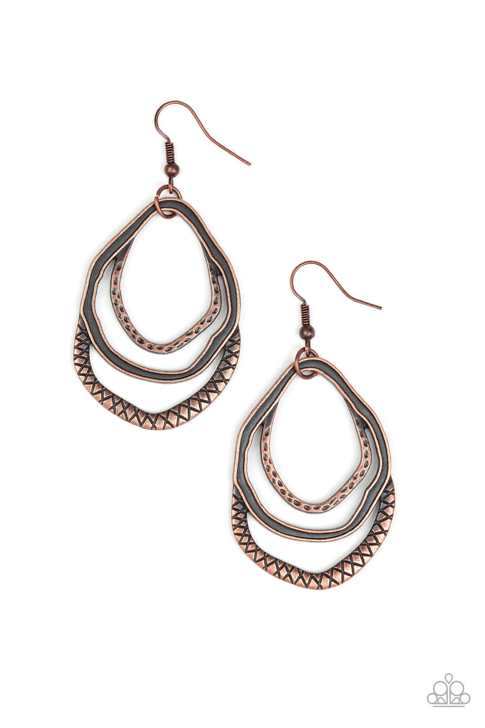 Canyon Casual - copper - Paparazzi earrings