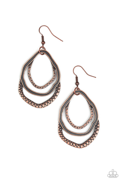 Canyon Casual - copper - Paparazzi earrings – JewelryBlingThing