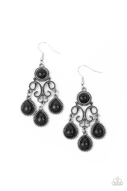 Canyon Chandelier - black - Paparazzi earrings