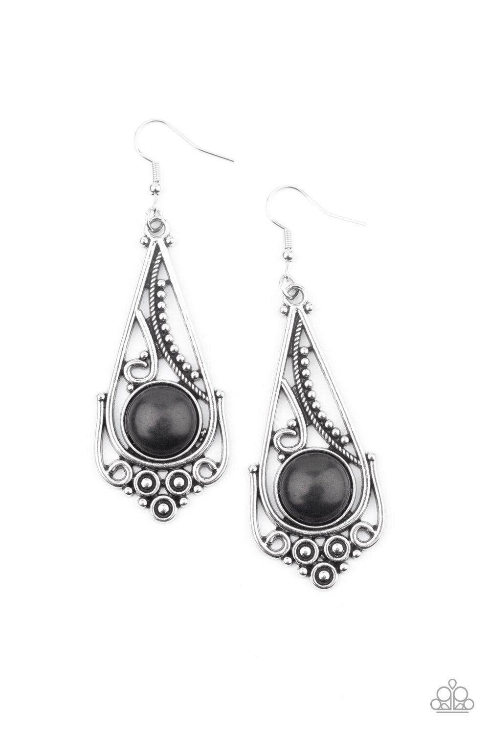 Canyon Climate - black - Paparazzi earringsCanyon Climate - black - Paparazzi earrings