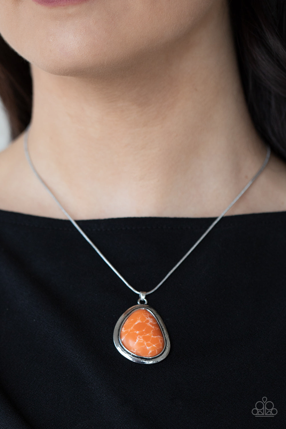 Canyon Oasis - orange - Paparazzi necklace