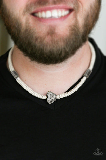 Canyon Climber-silver-Paparazzi mens necklace