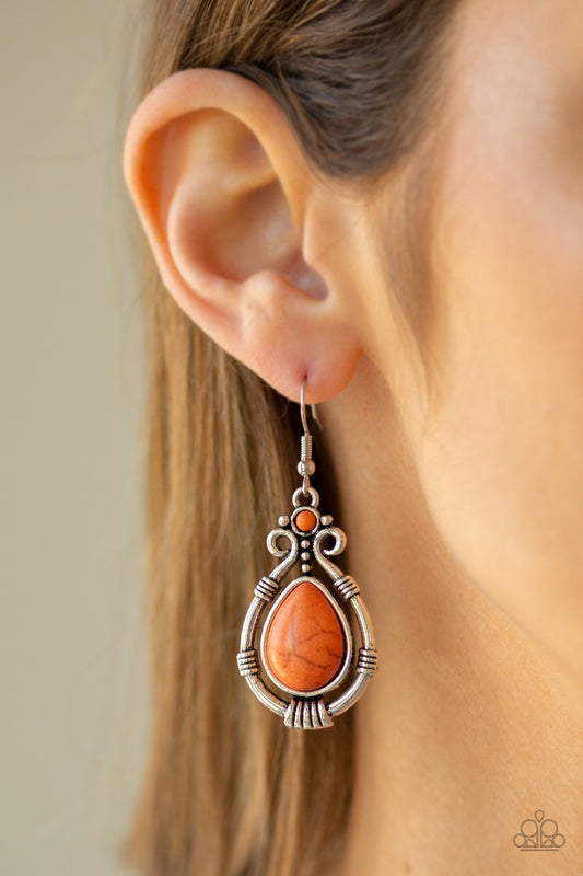 Canyon Scene - orange - Paparazzi earrings