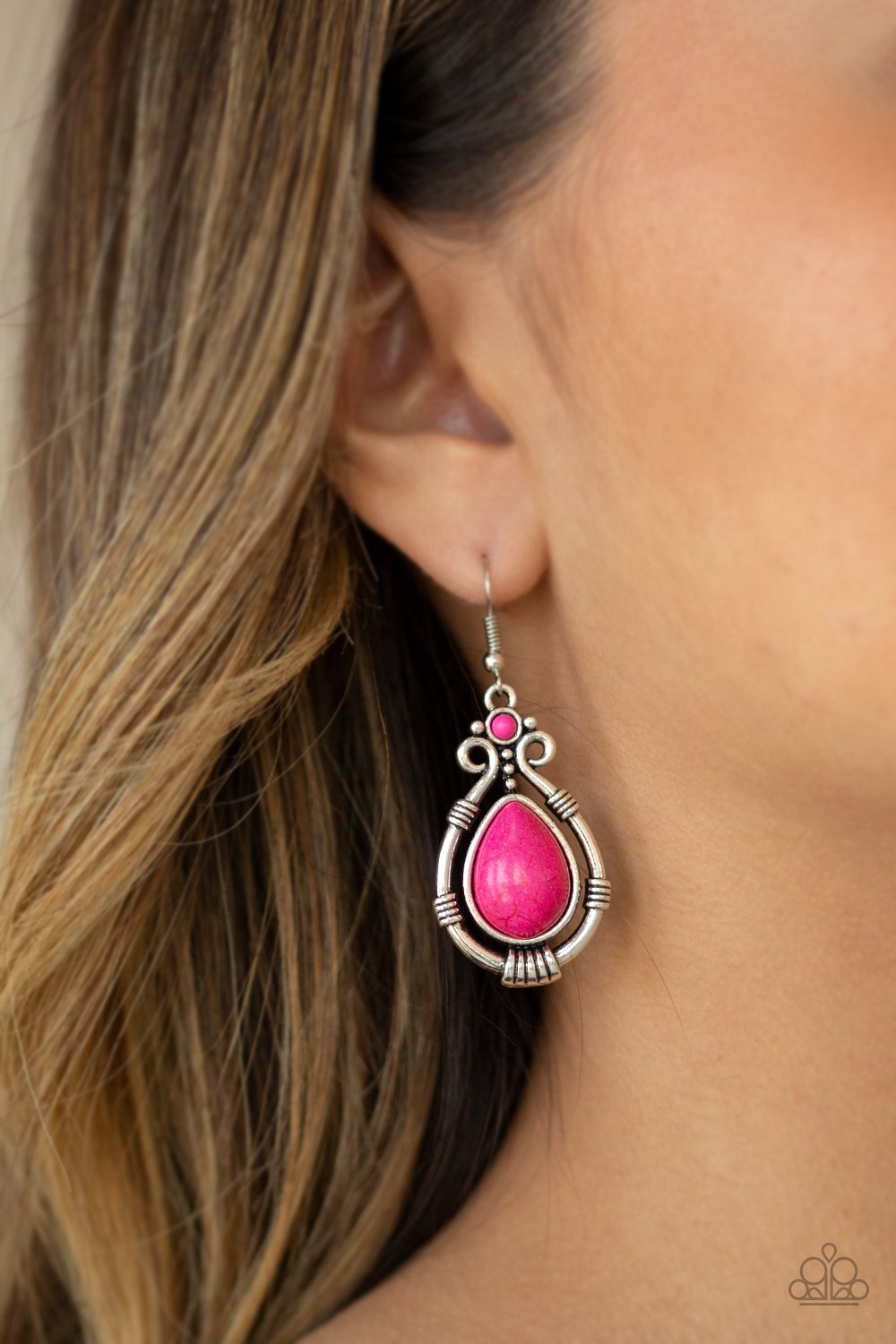 Canyon Scene-pink-Paparazzi earrings