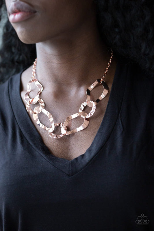 Capital Contour-copper-Paparazzi necklace