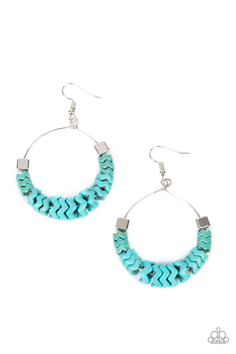 Capriciously Crimped - blue - Paparazzi earrings