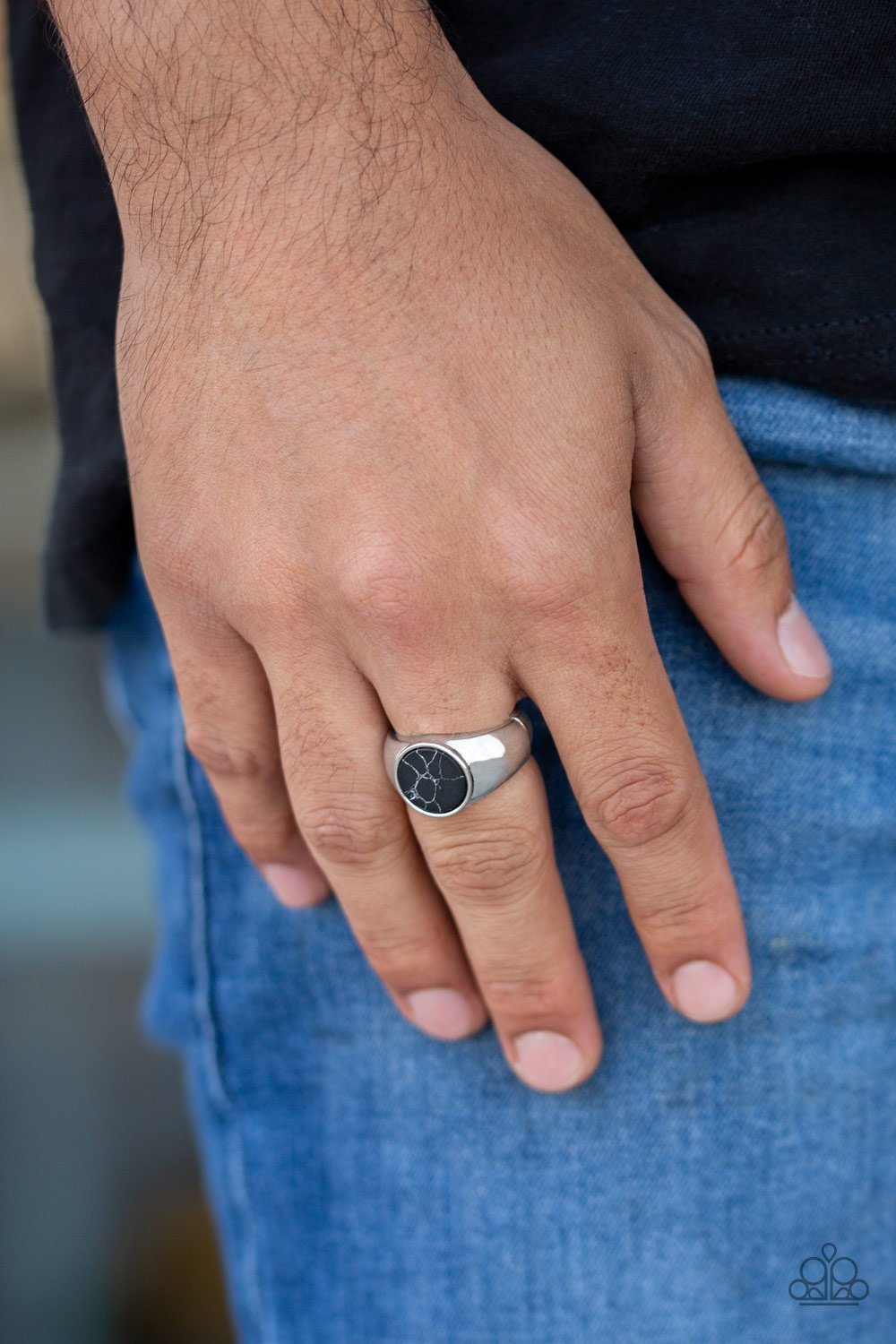 Carbon Print - black - Paparazzi MENS ring