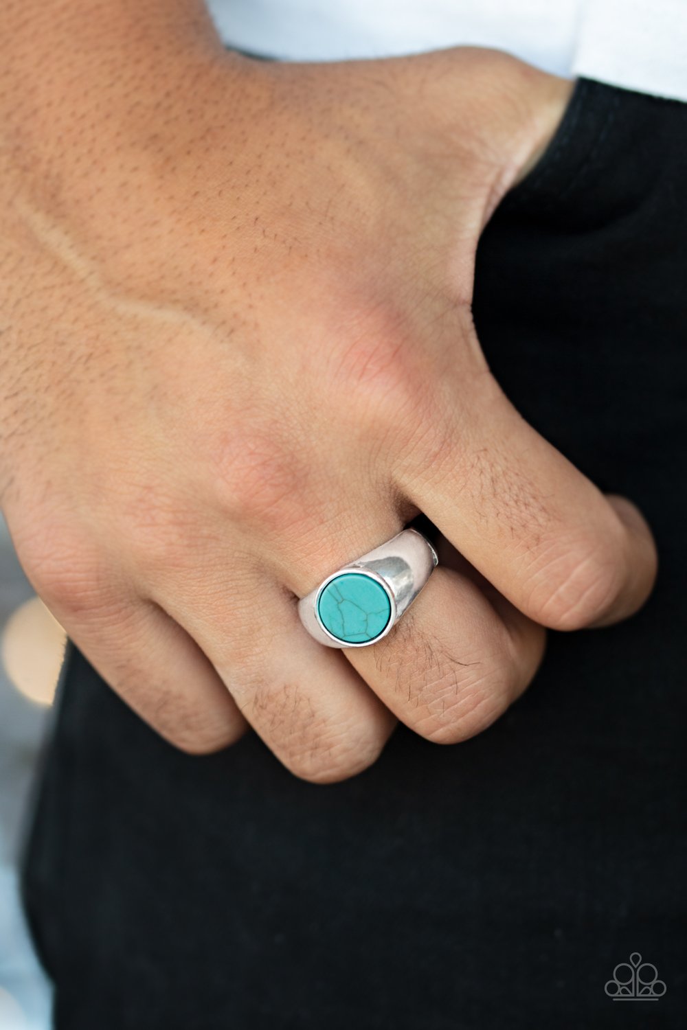 Carbon Print-blue-Paparazzi ring