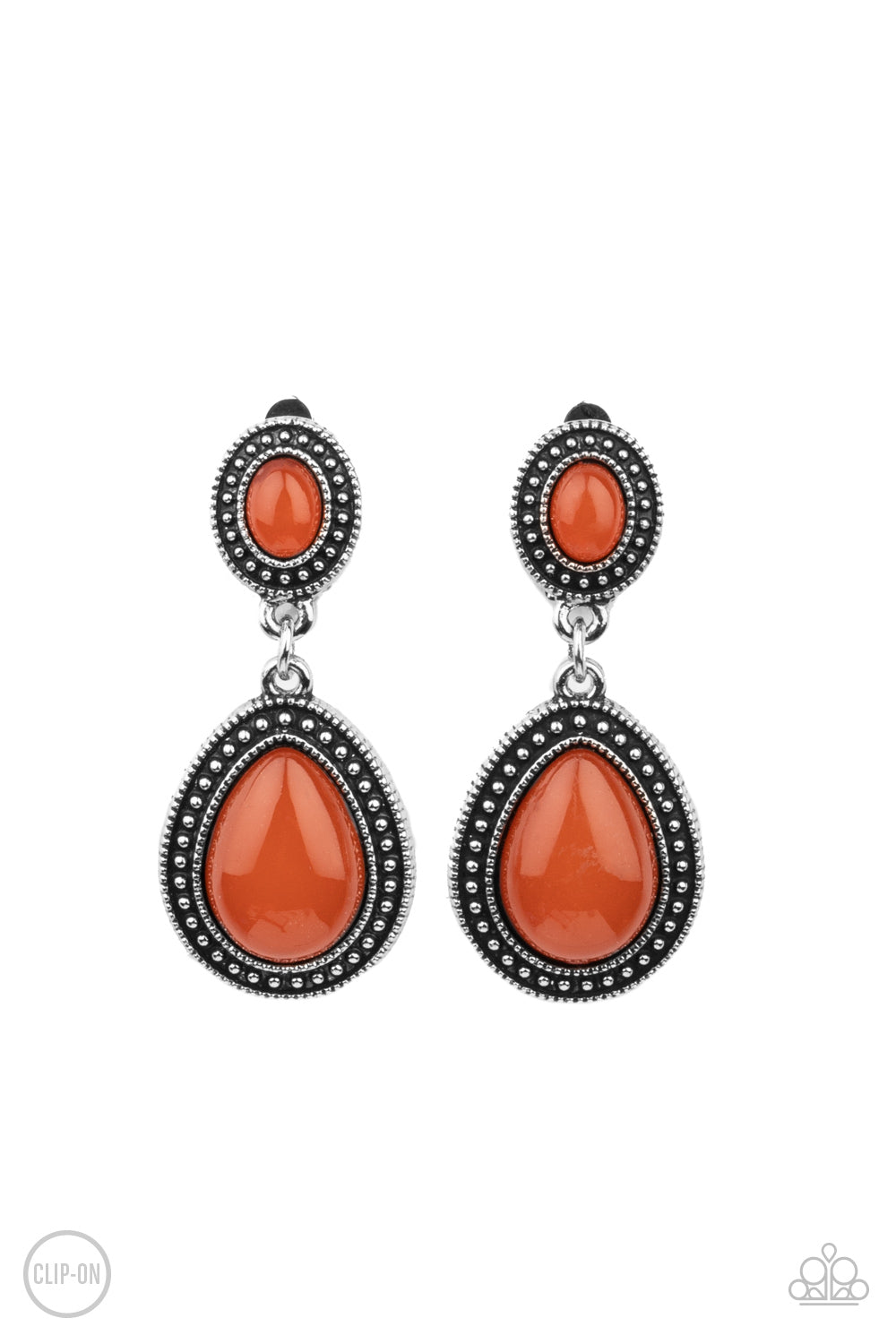 Carefree Clairvoyance - orange - Paparazzi CLIP ON earrings