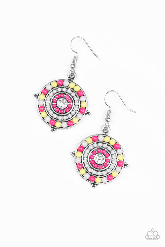 Caribbean Cruzin - multi - Paparazzi earrings