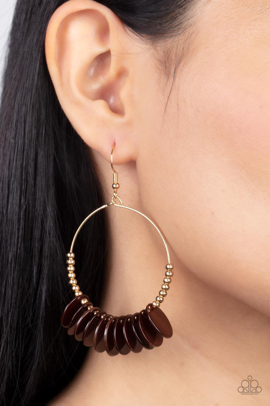 Caribbean Cocktail - brown - Paparazzi earrings