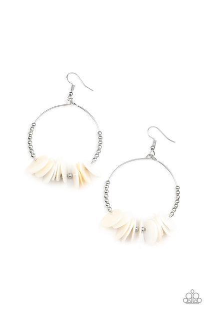 Caribbean Cocktail - white - Paparazzi earrings