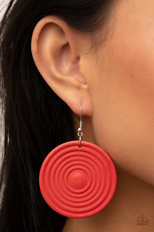 Caribbean Cymbal - red - Paparazzi earrings