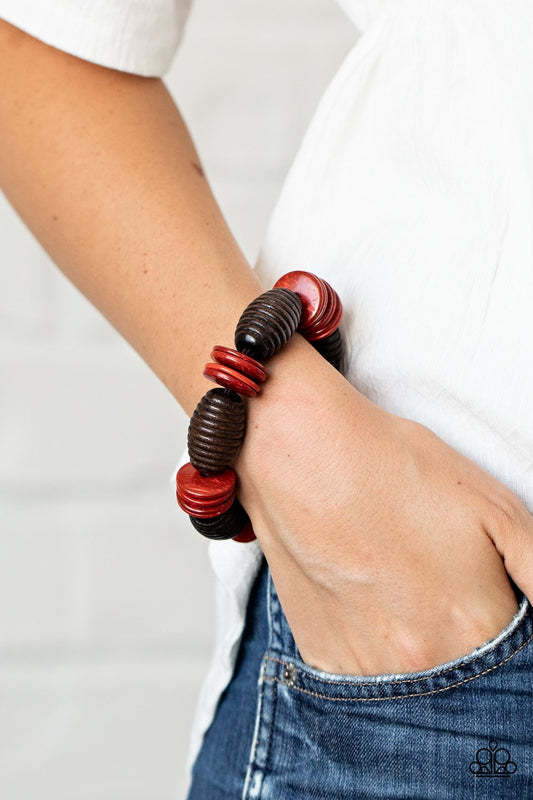 Caribbean Castaway-red-Paparazzi bracelet