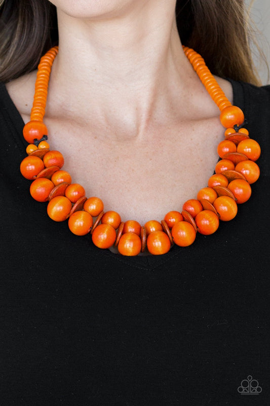 Caribbean Cover Girl-orange-Paparazzi necklace