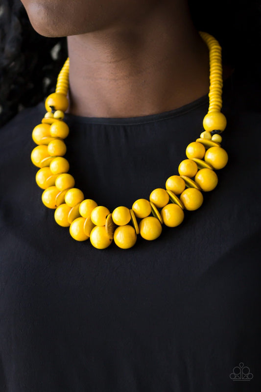 Caribbean Cover - yellow - Paparazzi necklace