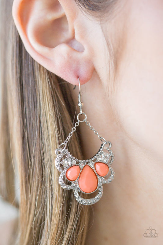 Caribbean Royalty-orange-Paparazzi earrings