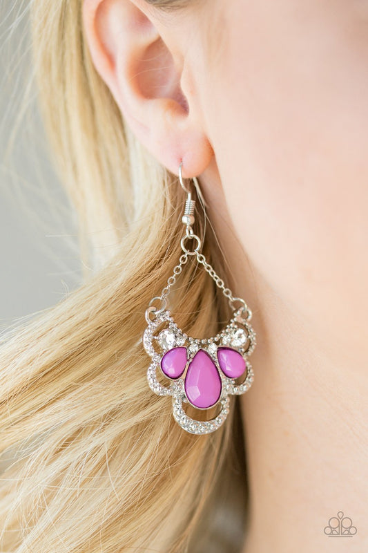 Caribbean Royalty - purple - Paparazzi earrings