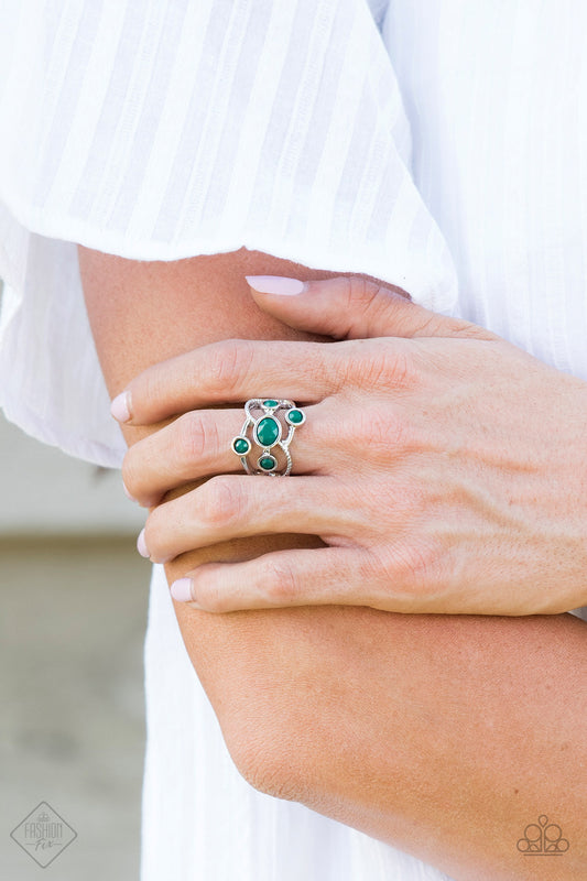 Carnival Catwalk - green - Paparazzi ring