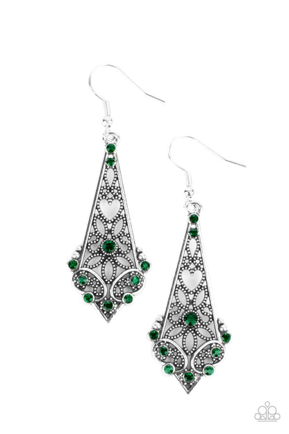 Casablanca Charisma - green - Paparazzi earrings